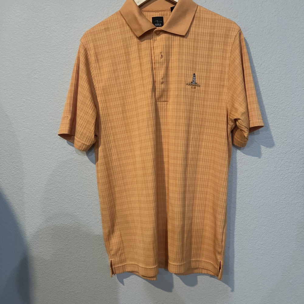 Page & Tuttle ORANGE golf short sleeve Purpoodock Club MEDIUM